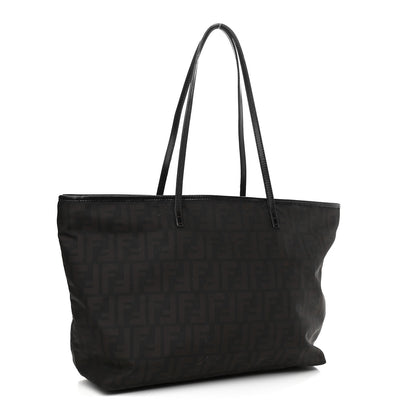 Fendi Nylon Zucca Medium Roll Tote Tobacco 4 of 22
