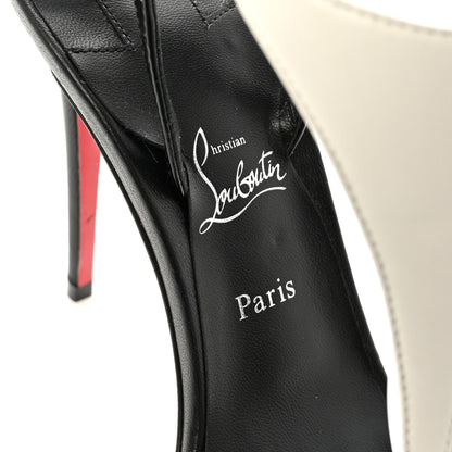 Christian Louboutin Nappa Patent Athina 100 Sandals 39 White Gold Black 8 of 8
