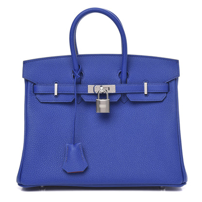 Hermes Togo Verso Birkin 25 Bleu Royal Capucine 1 of 10