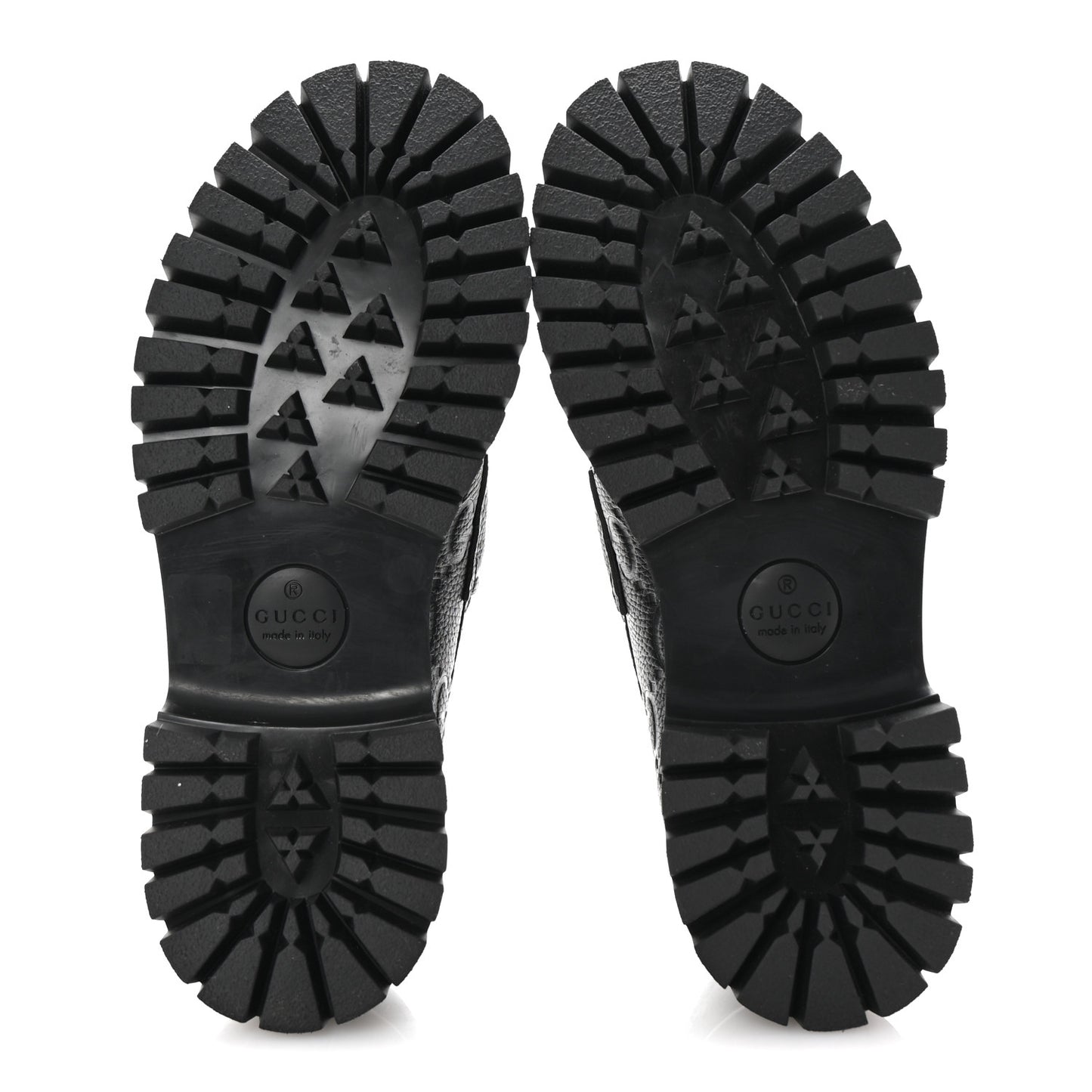 Piuma Calfskin Embossed Womens Platform Lug Sole Loafers 40 Black