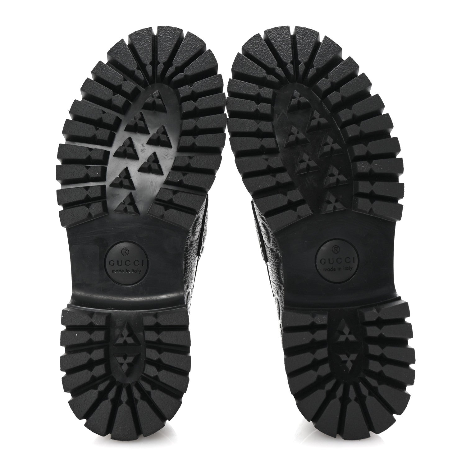 Gucci Piuma Calfskin Embossed Womens Platform Lug Sole Loafers 40 Black 6 of 10