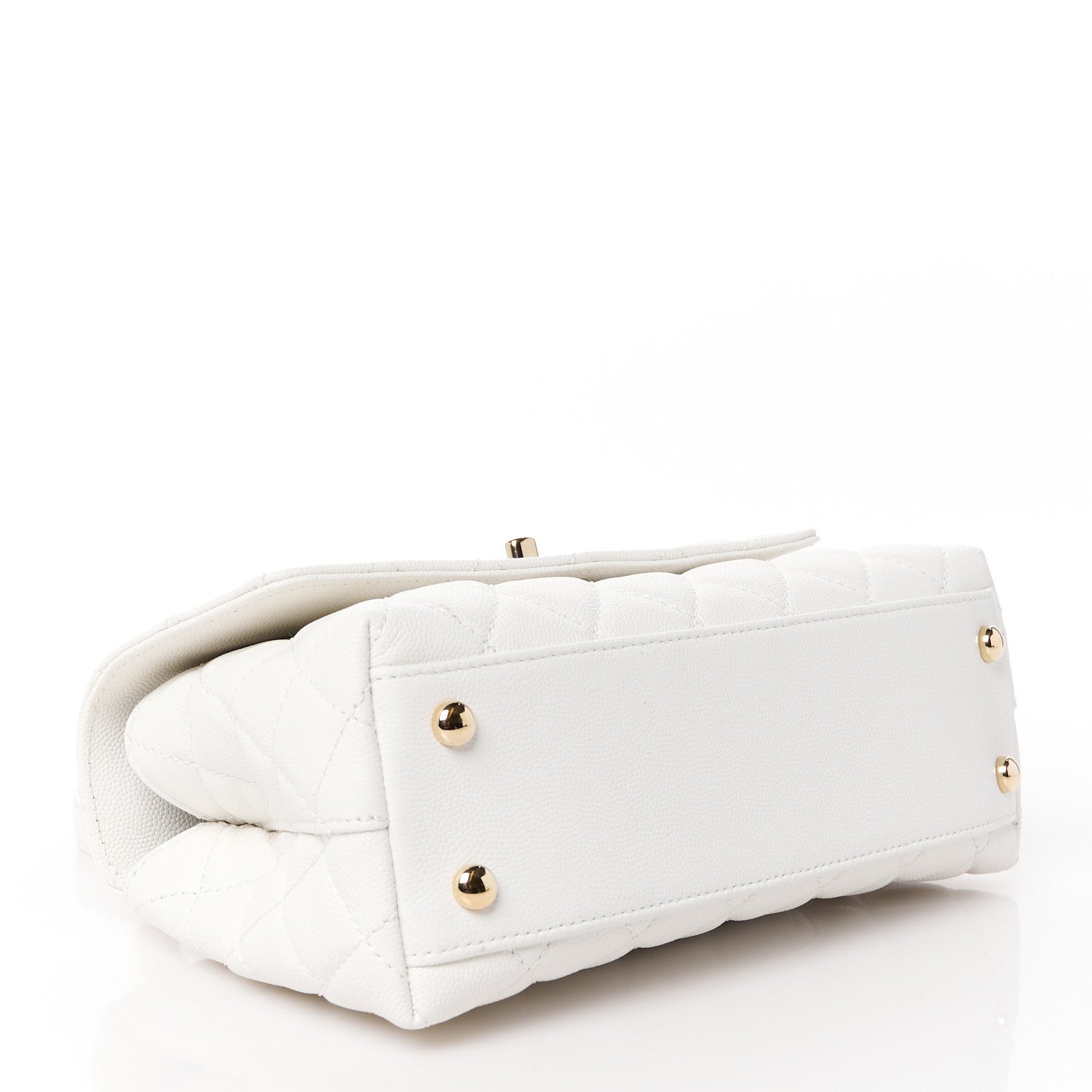 Chanel Caviar Quilted Mini Coco Handle Flap White 4 of 12