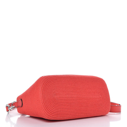 Fendi Straw Paper Vitello Dolce Elaphe Medium By The Way Boston Bag Corallo Antigua 4 of 7