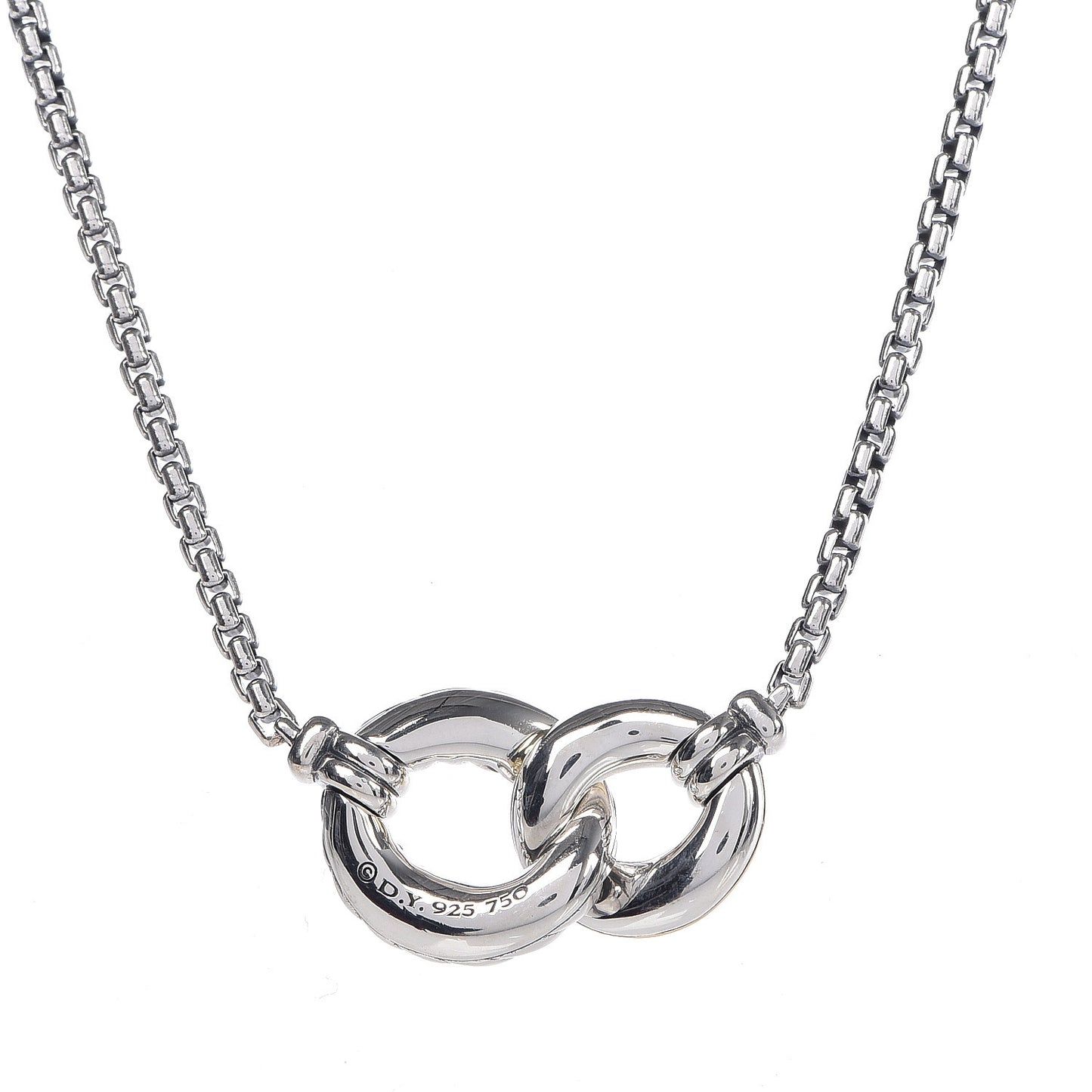Sterling Silver 18K Yellow Gold Belmont Pendant Necklace