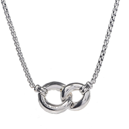 David Yurman Sterling Silver 18K Yellow Gold Belmont Pendant Necklace 5 of 7