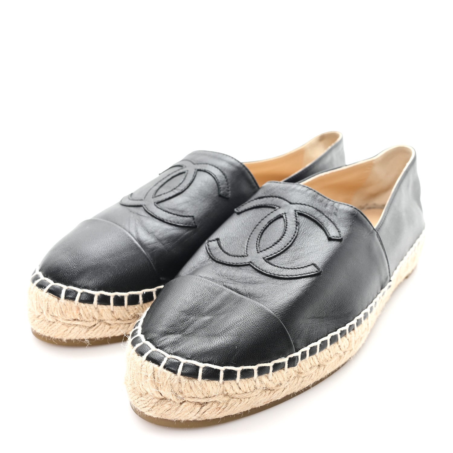 Chanel Lambskin CC Espadrilles 39 Black 4 of 11