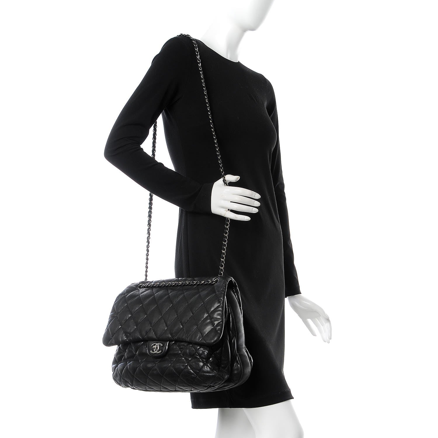Chanel Lambskin Quilted 3 Maxi Flap Bag Black 5 of 14
