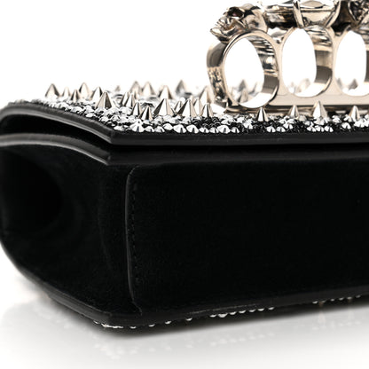 Alexander McQueen Calfskin Studded Knuckle Satchel Black Silver 9 of 13