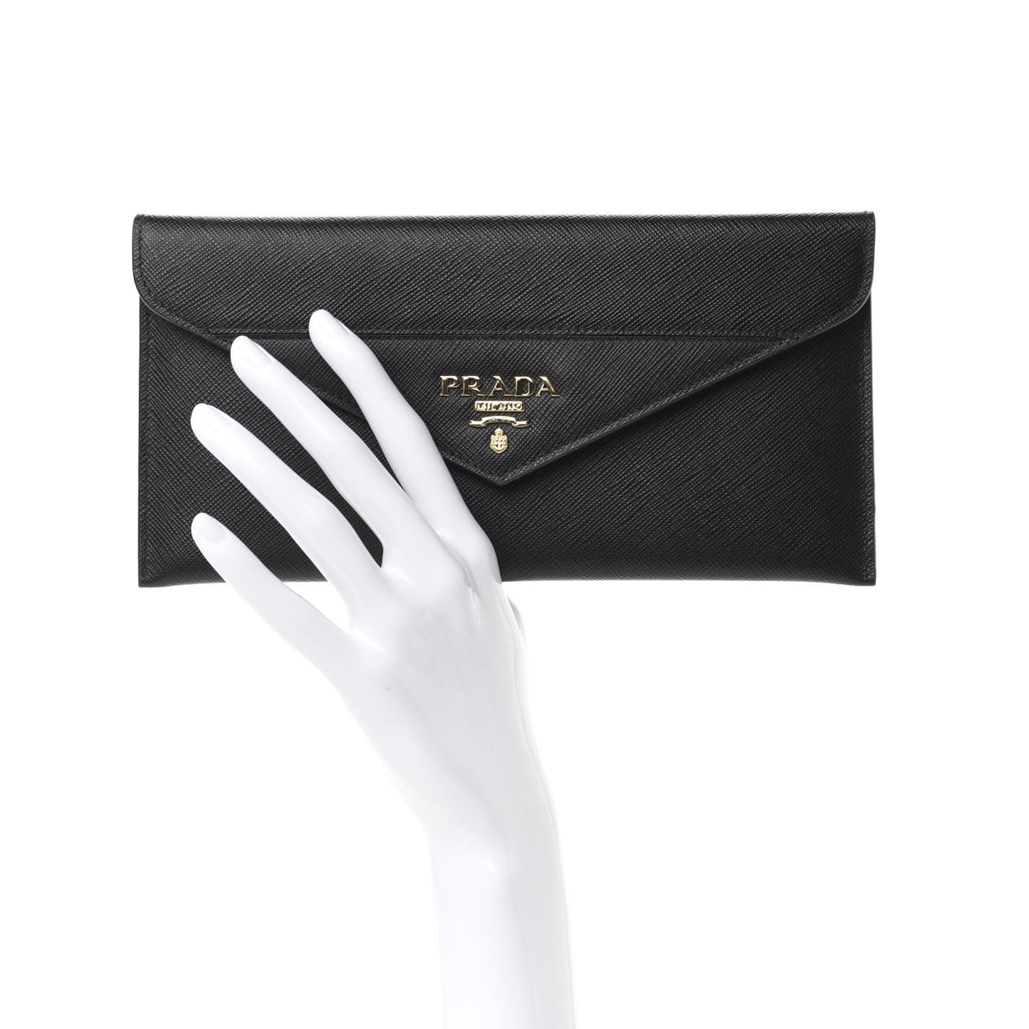 Saffiano Letter Envelope Wallet Black