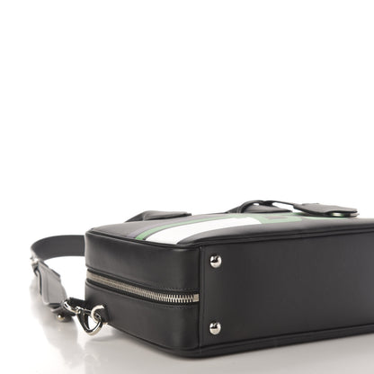 Prada City Calfskin Racing Logo Bowler Black Verde 8 of 10