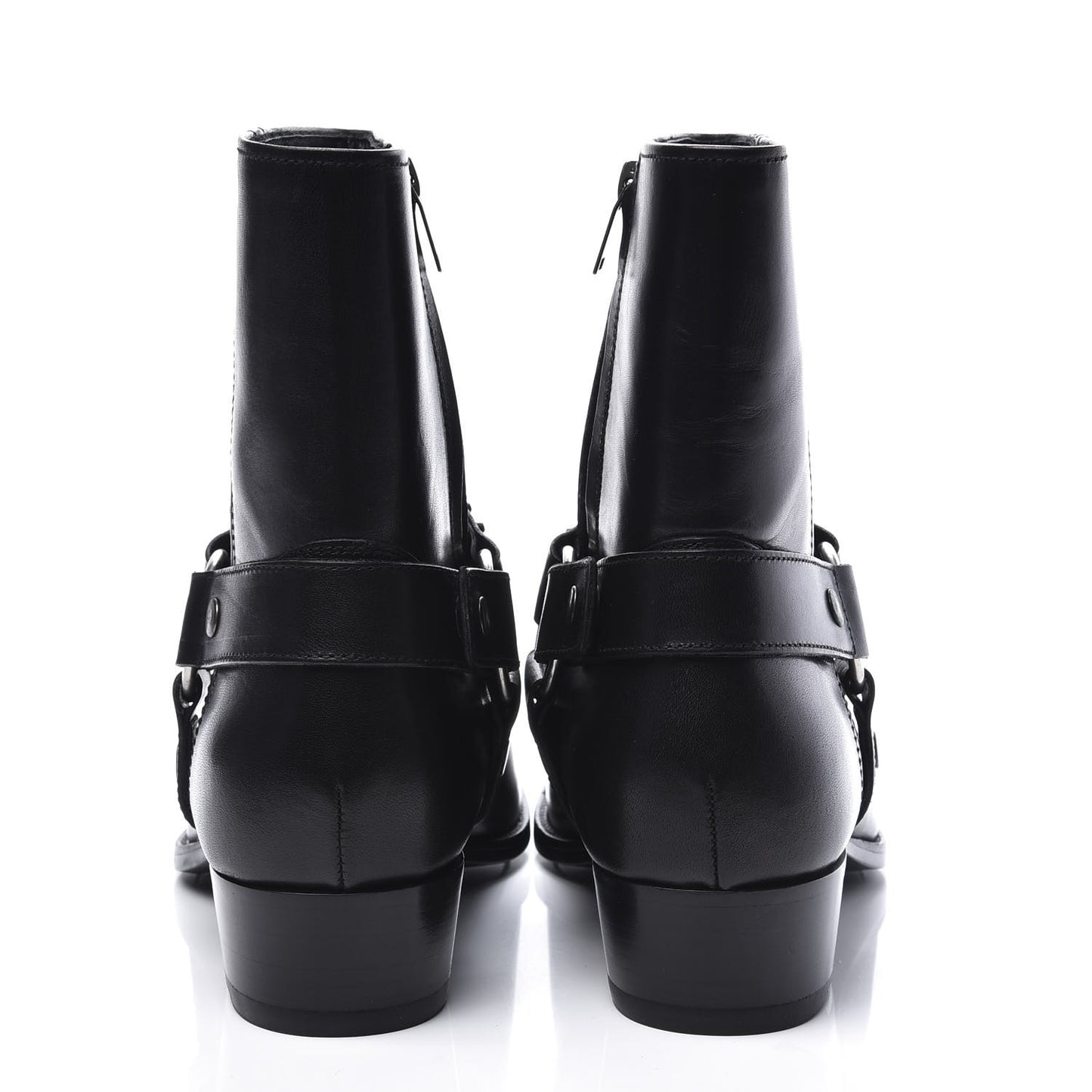 Calfskin Studded Mens Wyatt Harness Boots 41 Black