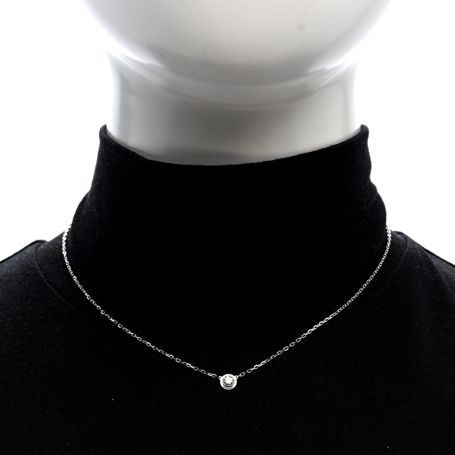 18K White Gold Diamond LM D'Amour Pendant Necklace