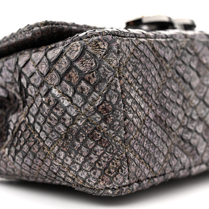 Chanel Metallic Snakeskin Strass Flap Bag Light Purple 9 of 13