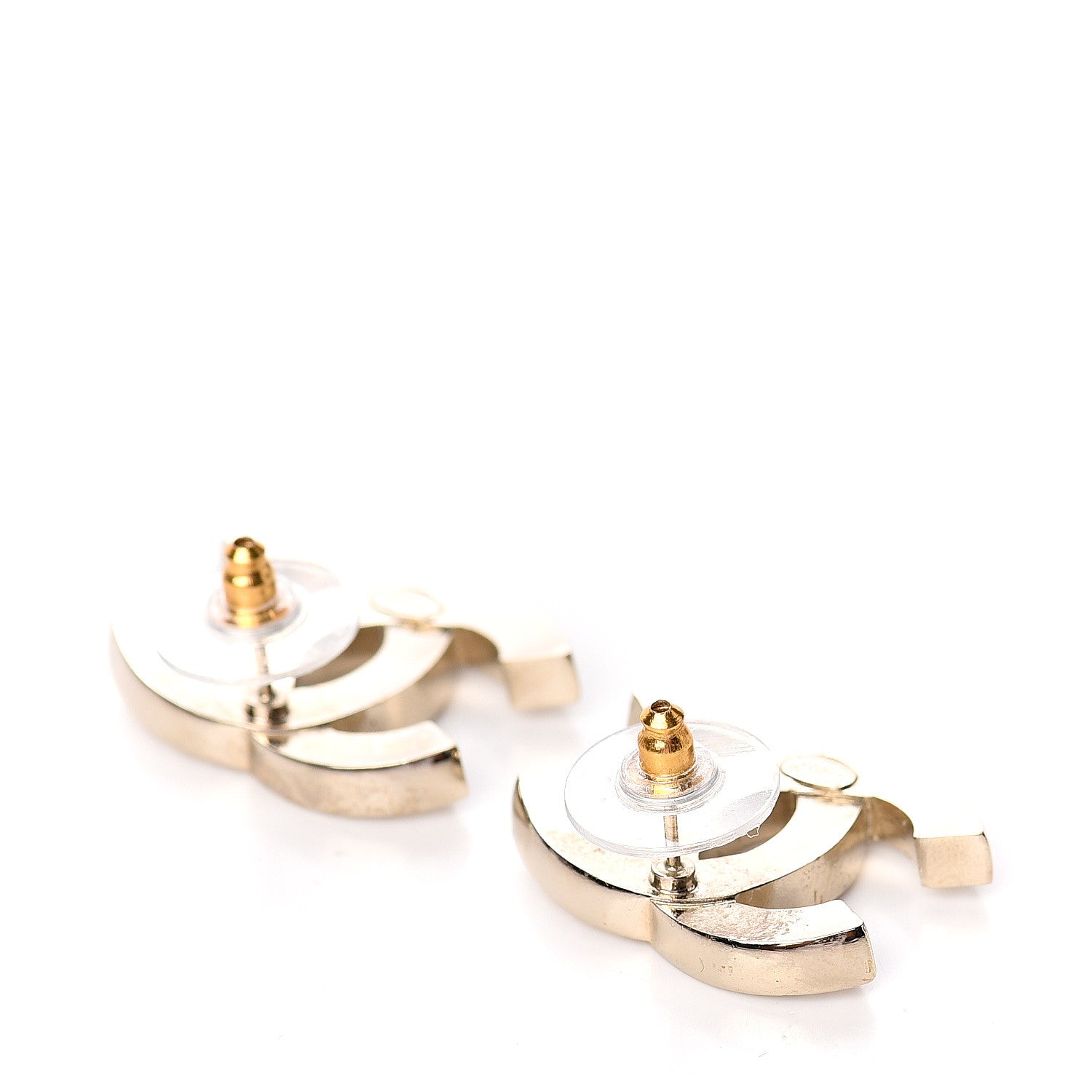 Chanel Crystal Timeless CC Earrings Silver 3 of 5
