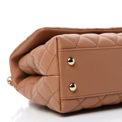Chanel Caviar Quilted Lizard Embossed Mini Coco Handle Flap Brown 6 of 11
