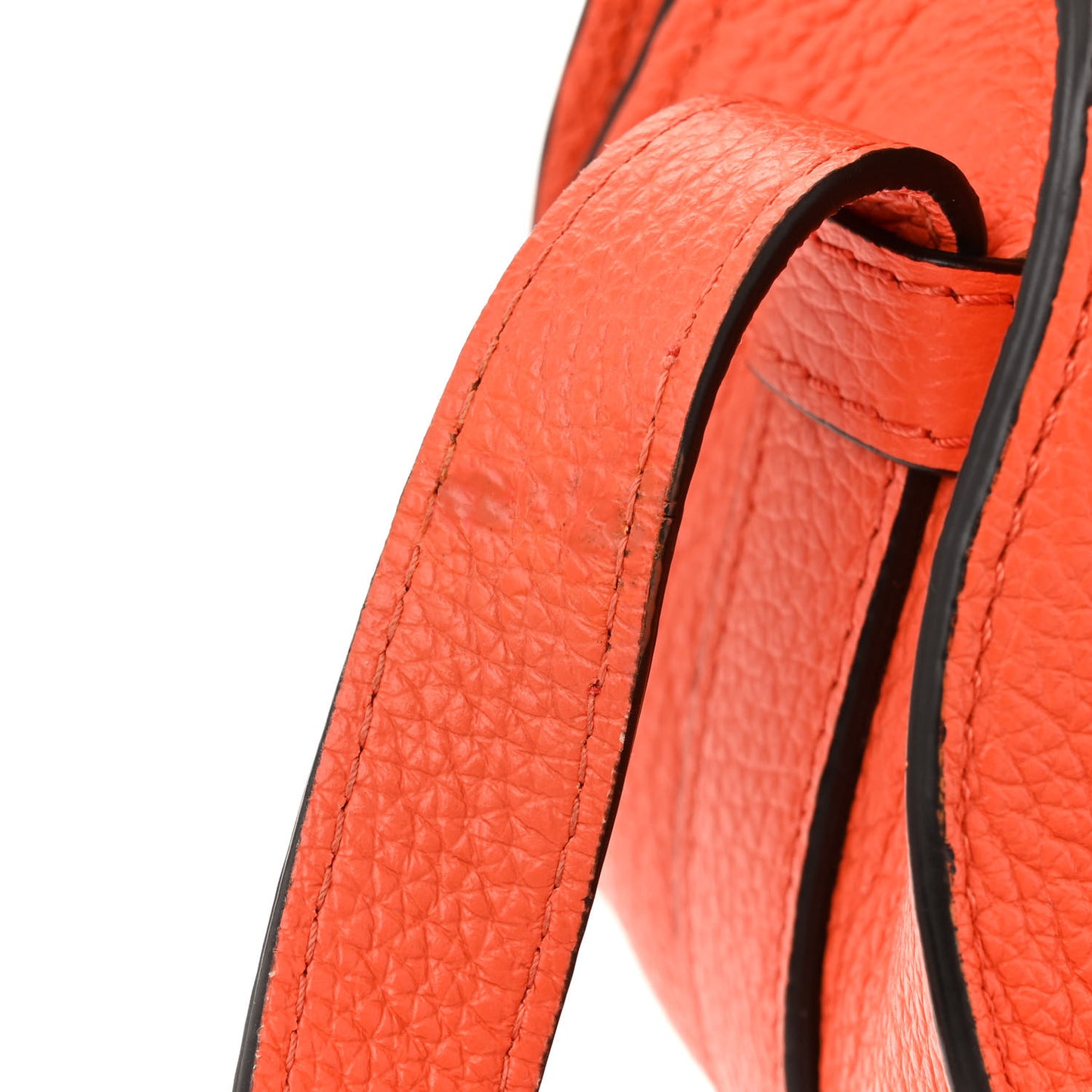 Grained Calfskin Small Marcie Saddle Bag Rusted Orange