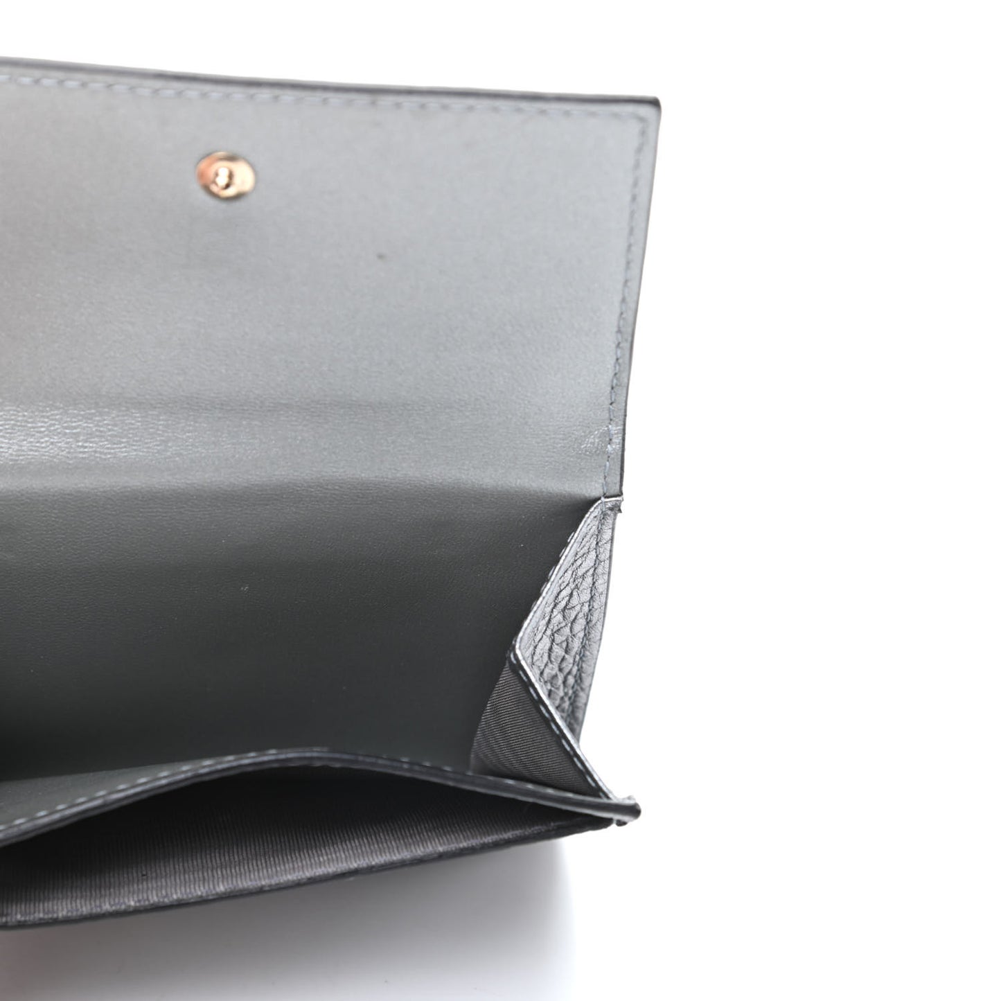 Metallic Grained Calfskin Cannage Lady Dior French Wallet Steel