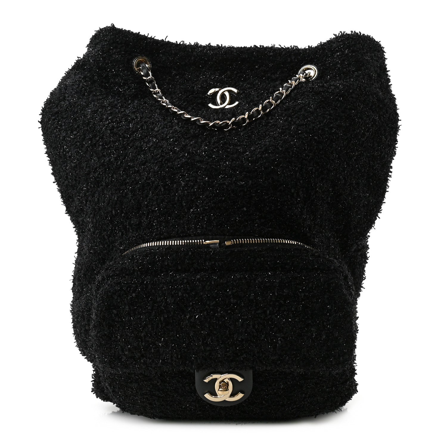 Chanel Tweed Coco Beach Convertible Flap Tote Black 1 of 11