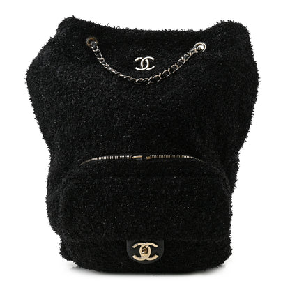 Chanel Tweed Coco Beach Convertible Flap Tote Black 1 of 11