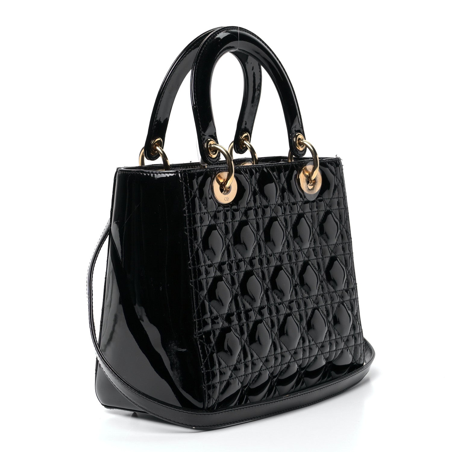 Christian Dior Patent Cannage Medium Lady Dior Black 2 of 5