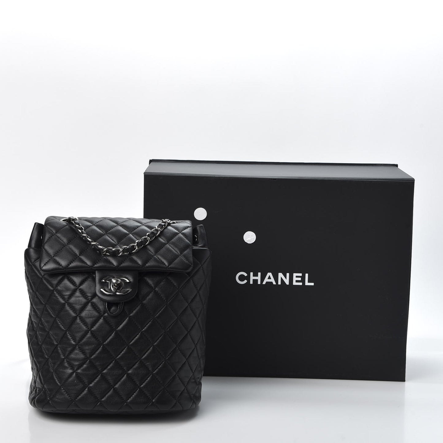 Lambskin Quilted Small Urban Spirit Backpack Black