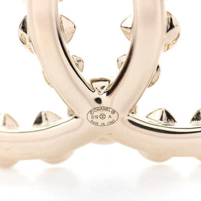 Chanel Strass Crystal CC Brooch Gold Blue 4 of 5