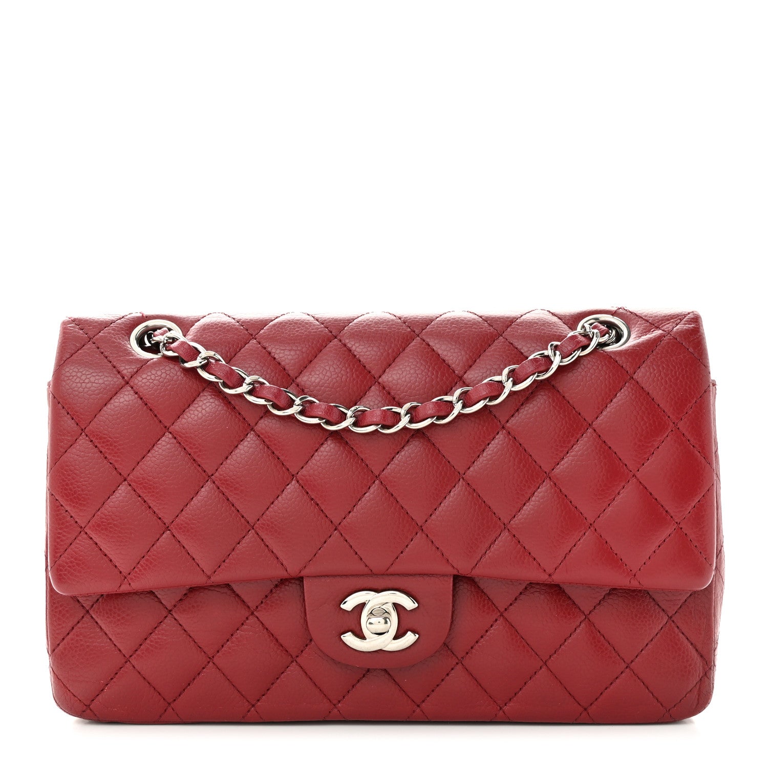 Chanel Caviar Quilted Medium Double Flap Dark Red 1 of 11