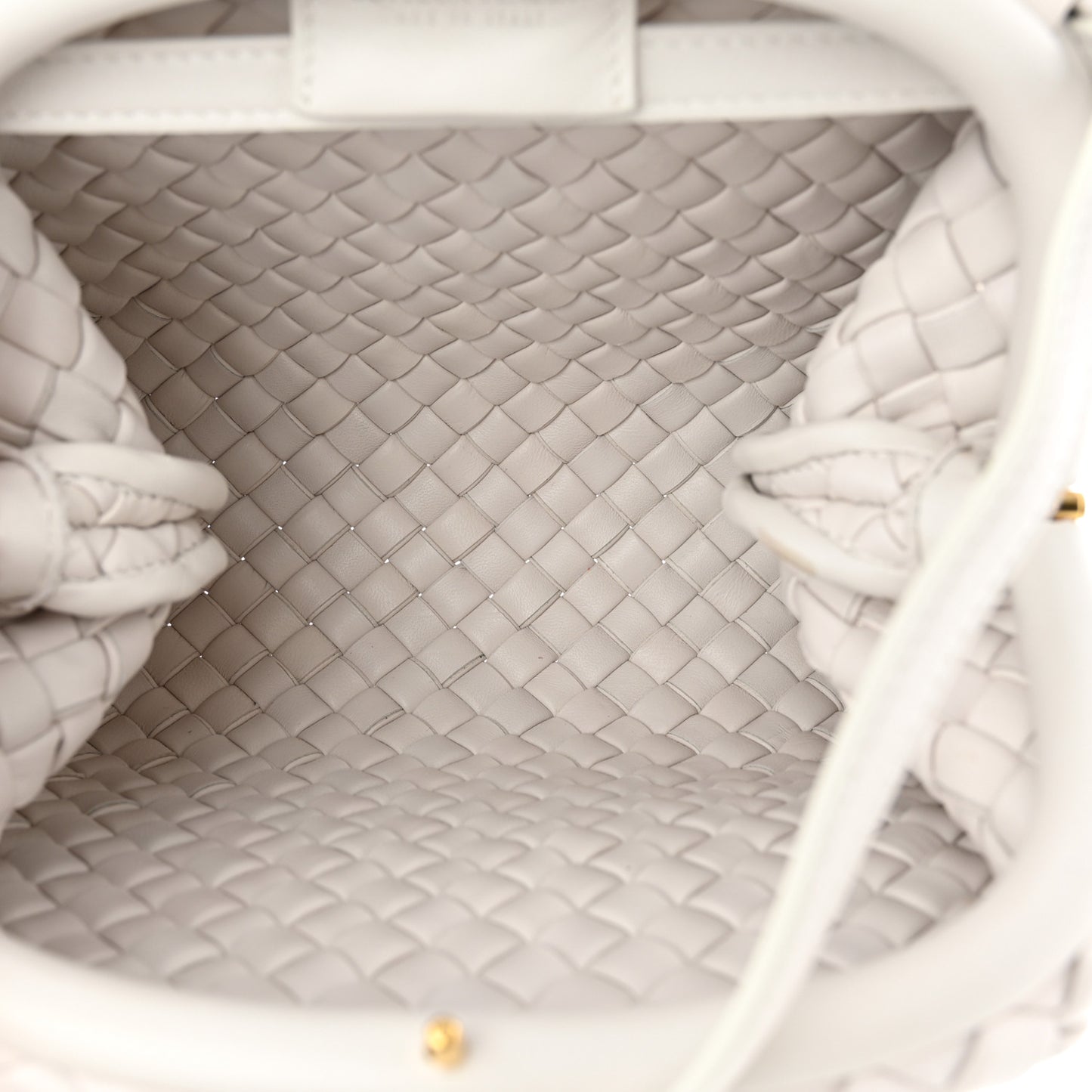 Nappa Intreccio Mini Padded Handle Bag Chalk