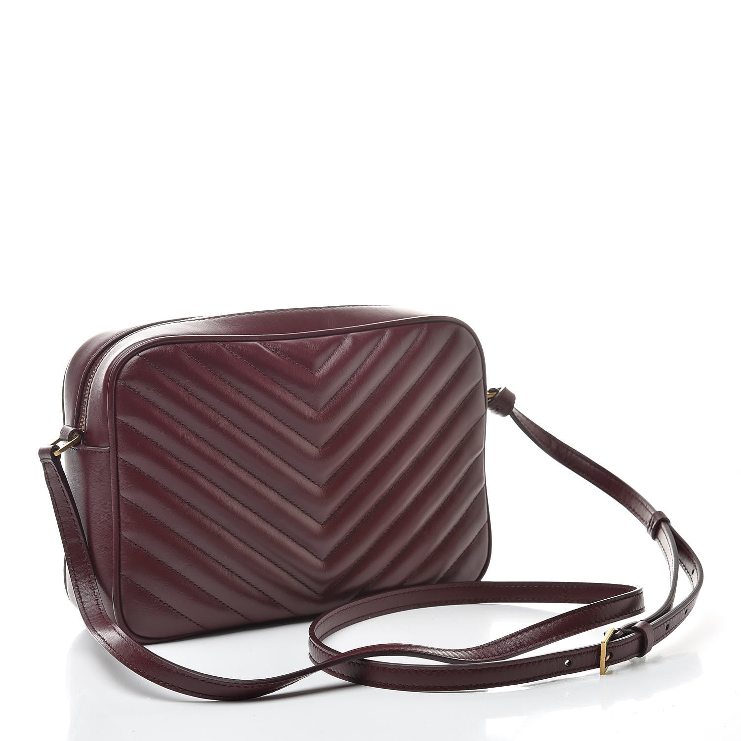 Saint Laurent Calfskin Matelasse Monogram Lou Camera Bag Dark Legion Red 3 of 10