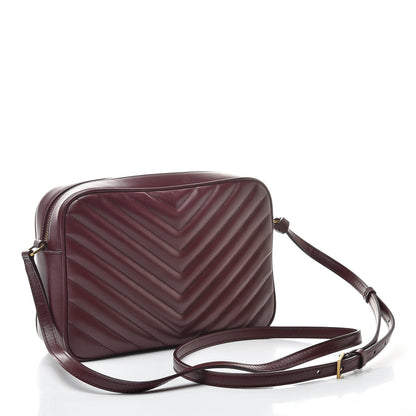 Saint Laurent Calfskin Matelasse Monogram Lou Camera Bag Dark Legion Red 3 of 10