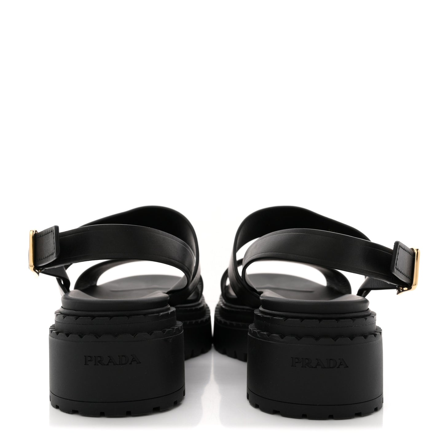 Nappa Metal Triangle Logo Slingback Sandals 40 Black