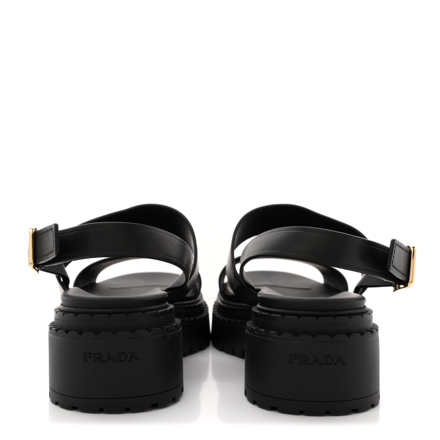 Prada Nappa Metal Triangle Logo Slingback Sandals 40 Black 10 of 16
