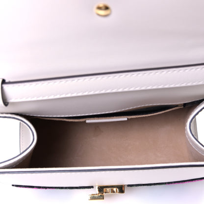 Gucci Calfskin Embroidered Mini Sylvie Top Handle Bag White 4 of 5
