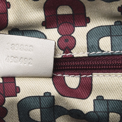 Gucci Guccissima Large D Gold Ring Hobo Off White 7 of 10