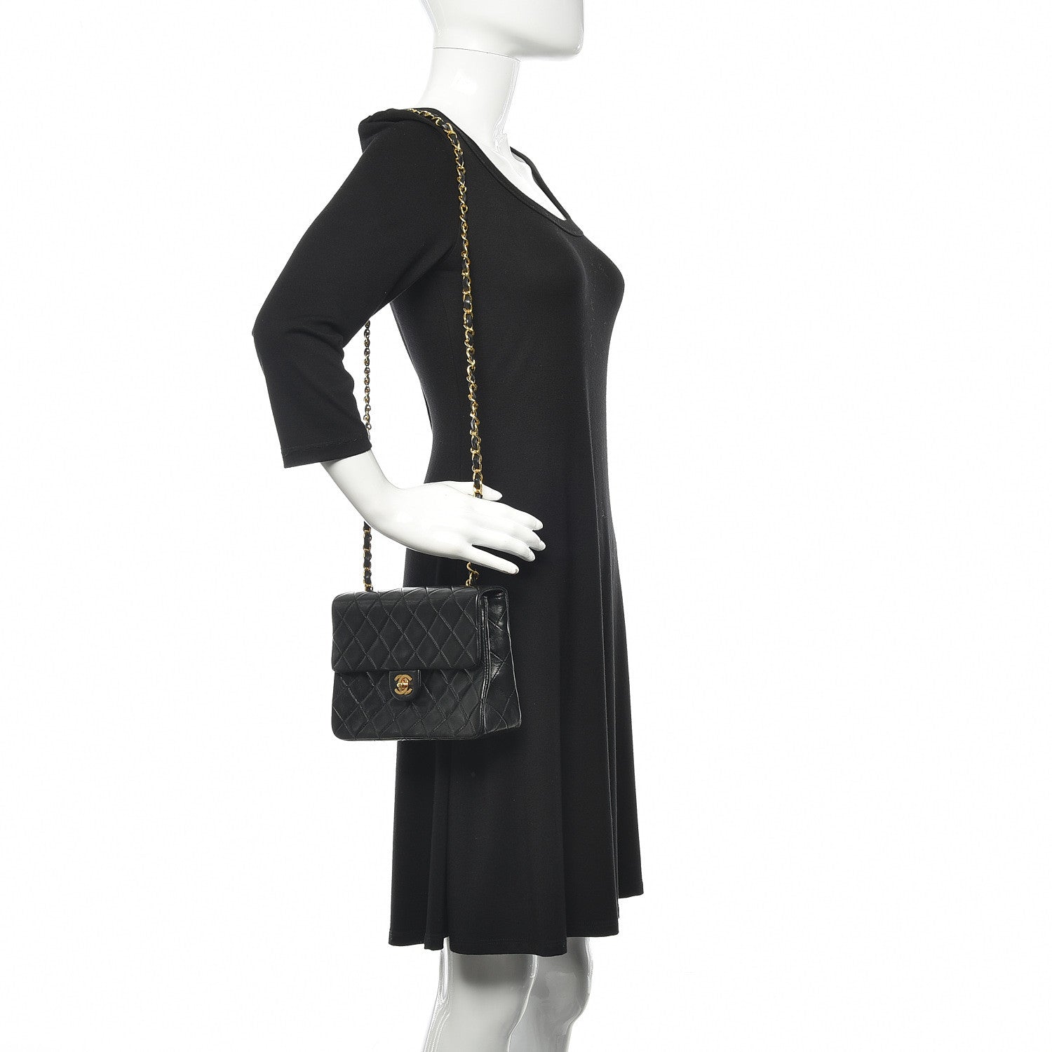 Chanel Lambskin Quilted Mini Square Flap Black 2 of 12