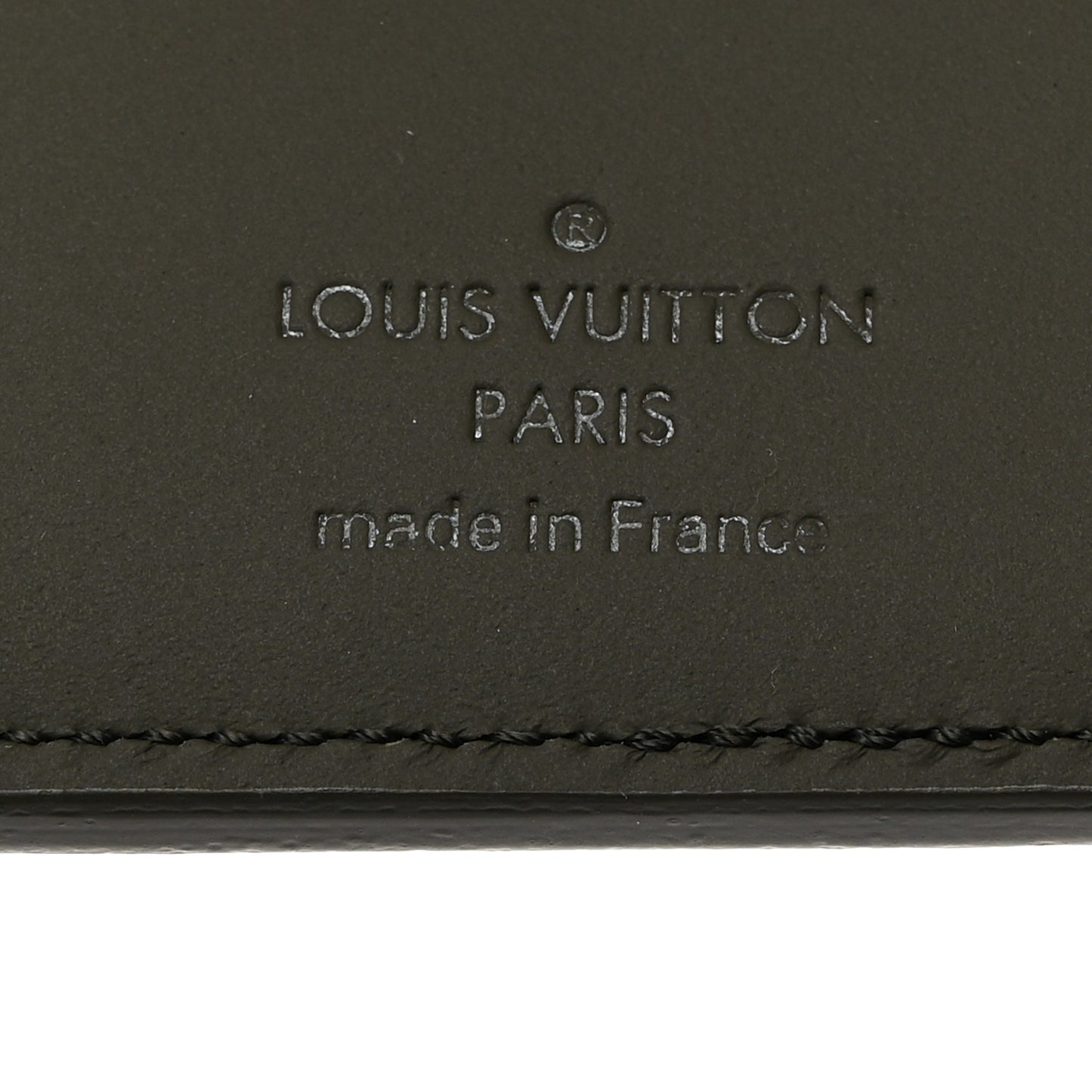 Grained Calfskin Aerogram Pocket Organizer Khaki