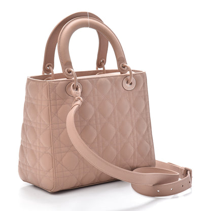 Christian Dior Ultra Matte Calfskin Cannage Medium Lady Dior Beige 3 of 9