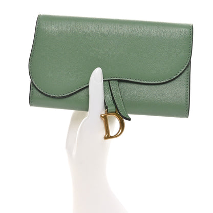 Christian Dior Goatskin Saddle Long Wallet Queen Mint 2 of 9