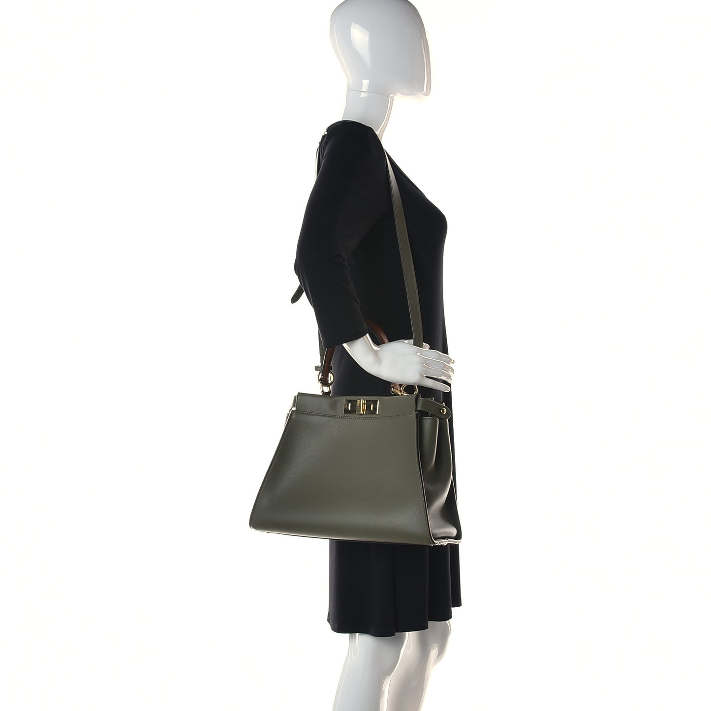 Vitello Seta Light Aura Shiny Nappa Medium Peekaboo I SEE U Satchel Equatore Cuoio