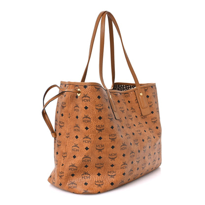 MCM Visetos Large Liz Reversible Shopper Tote Cognac 4 of 19