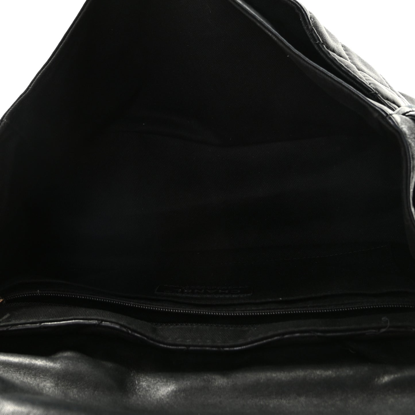 Lambskin Quilted Single Flap Black