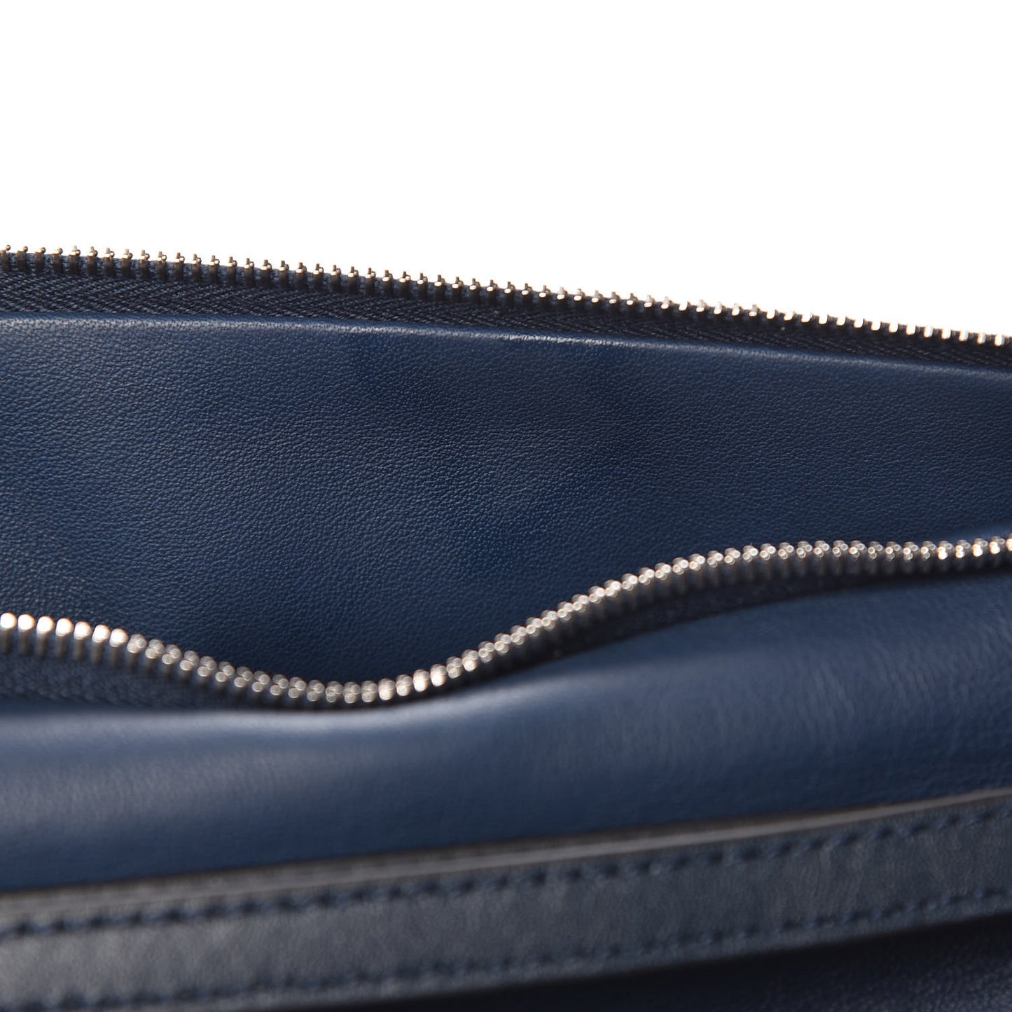 Smooth Calfskin Oval Clutch Navy