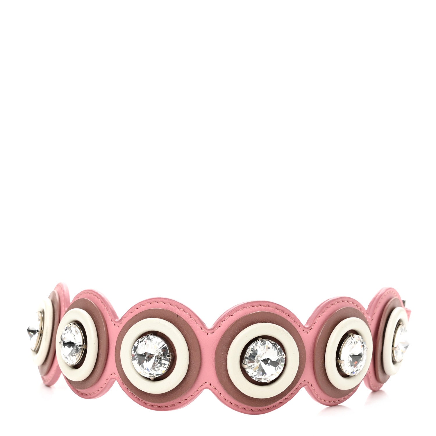 Fendi Vitello Dolce Crystal Embellished Circle Mini Strap You 1 of 4