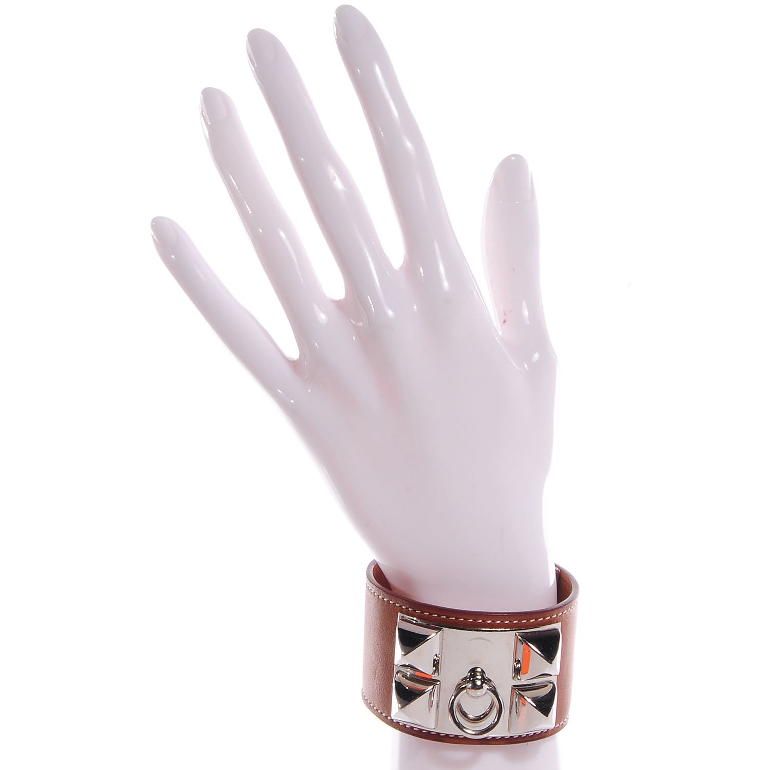 Hermes Barenia Collier De Chien CDC Bracelet L Fauve 2 of 7