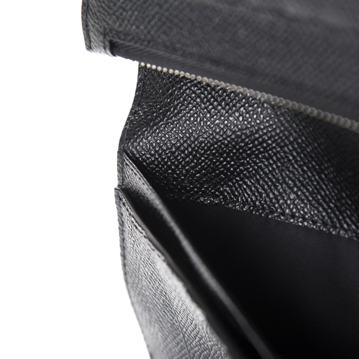 Grainy Calfskin Continental Flap Wallet Black