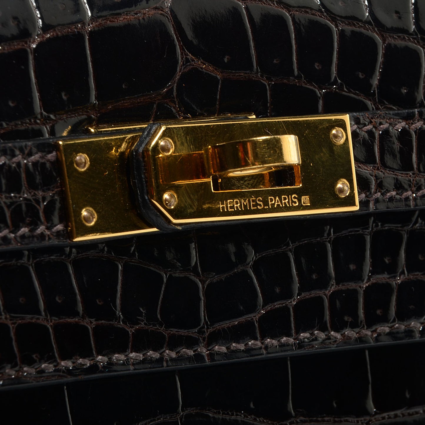 Shiny Porosus Crocodile Kelly Sellier 25 Cocoan