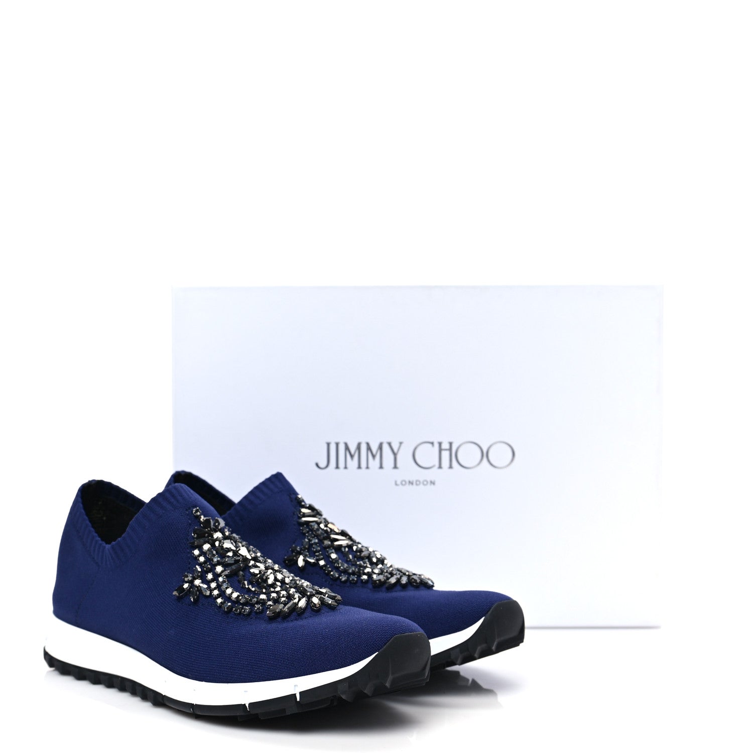 Jimmy Choo Knit Crystal Verona Sneaker 38 Navy 16 of 16