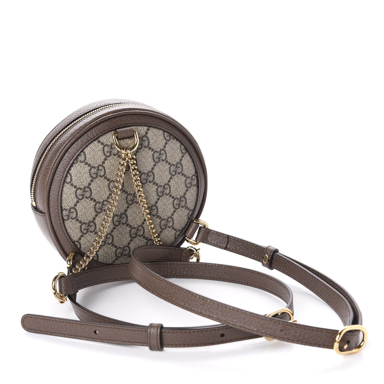 Gucci GG Supreme Monogram Web Mini Ophidia Round Backpack Brown 2 of 10