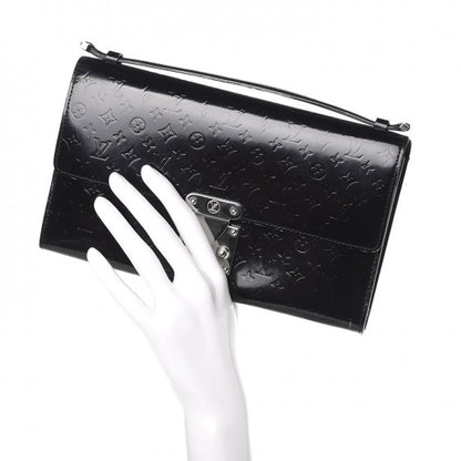 Louis Vuitton Monogram Glace Anouchka Pochette MM Black 2 of 19