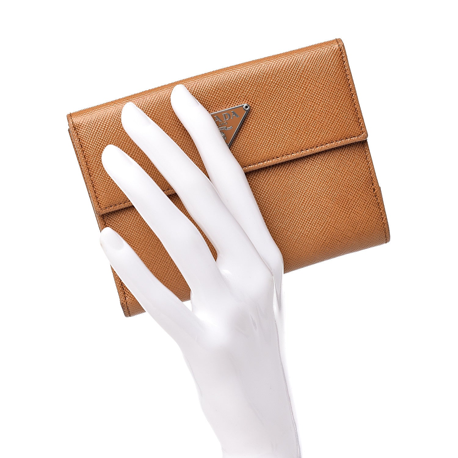 Prada Saffiano French Wallet Ocra 2 of 10